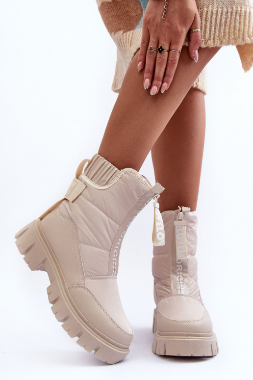 Hoog SneeuIn laarzen Dames opInarmen beige Freoc