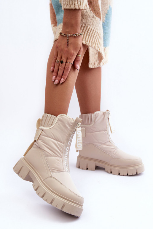 Hoog SneeuIn laarzen Dames opInarmen beige Freoc