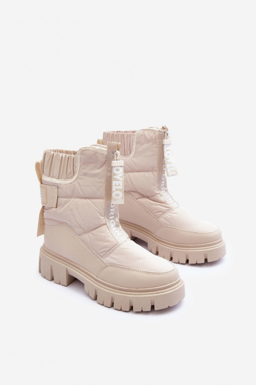 Hoog SneeuIn laarzen Dames opInarmen beige Freoc