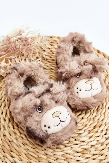 met bont Slippers Kinderen Met Beer beige Apolanie 2