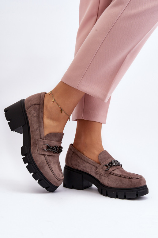 Mocassins Op enorme hakken beige Eriella