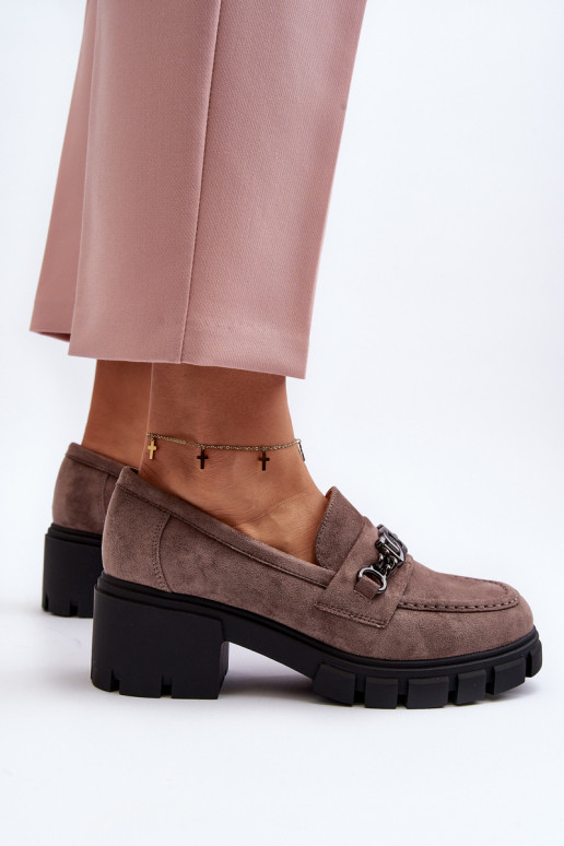 Mocassins Op enorme hakken beige Eriella