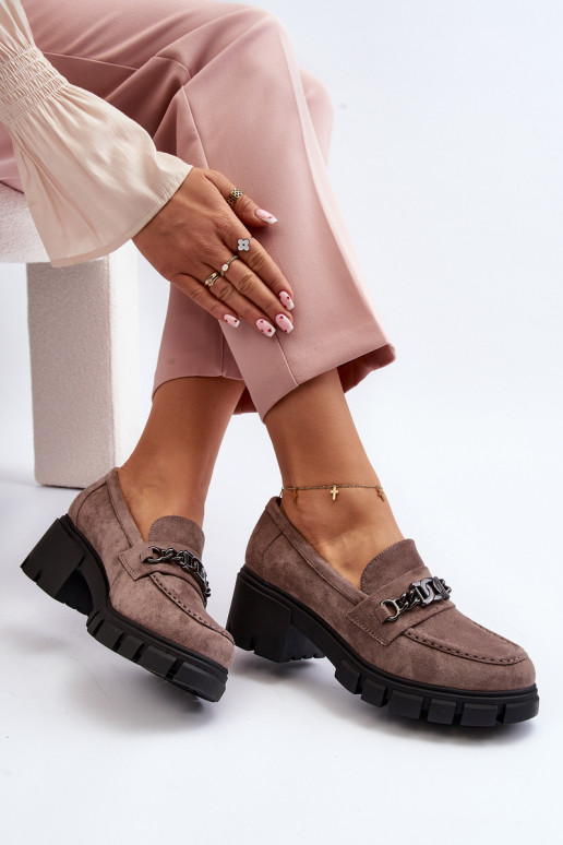 Mocassins Op enorme hakken beige Eriella