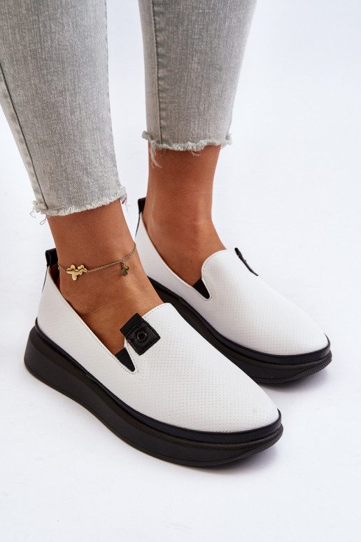 Dames espadrilles Leer met platform Initte kleur Tigera