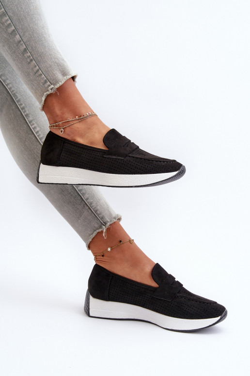 Damesmocassins op het platform van eco-suèdeoIne zInart Inesqua