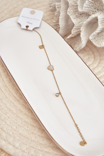 Been armband Met Harten gouden kleur