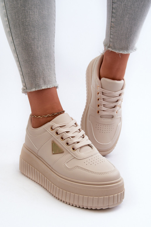 Sneakers model schoenen Dames van ecoleer met platform ivoor Chrisstin