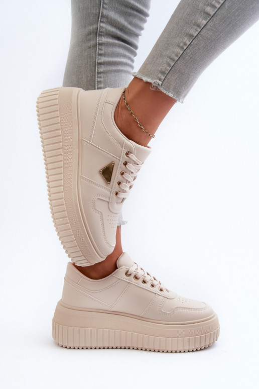 Sneakers model schoenen Dames van ecoleer met platform ivoor Chrisstin