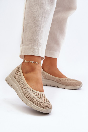 Ballerinas met platform I Koturnie beige Aviaba