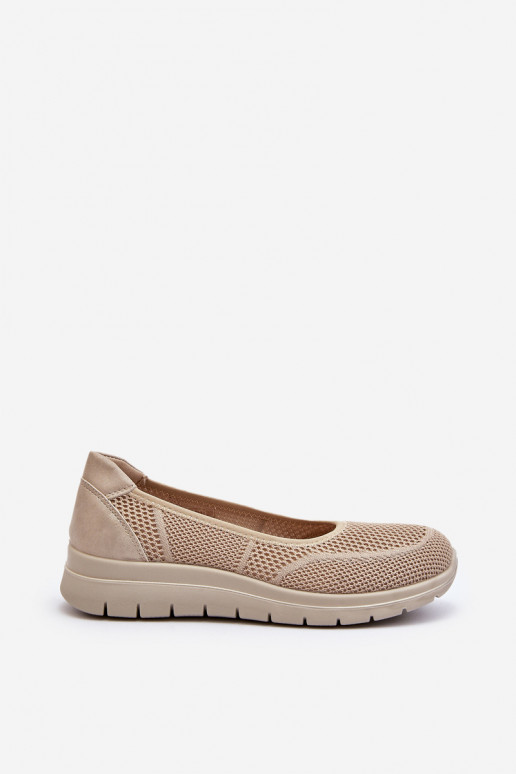 Ballerinas met platform I Koturnie beige Aviaba
