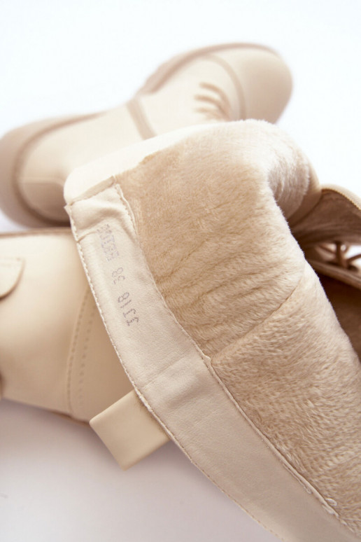 met veters opInarmen laarzen parel schoenen Vóór de knie beige Bergdis