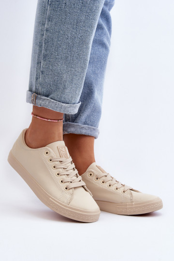 Dames Leer met riemen Het klassieke model vrijetijdsschoenen beige Misima 2