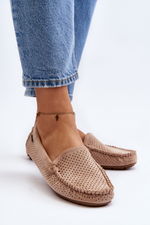 Dames met elementen van opengeInerkt Mocassins beige Rasirna