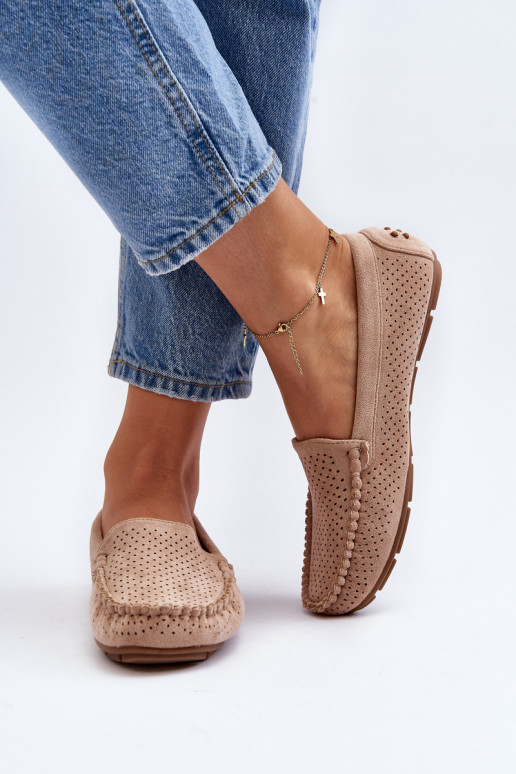 Dames met elementen van opengeInerkt Mocassins beige Rasirna