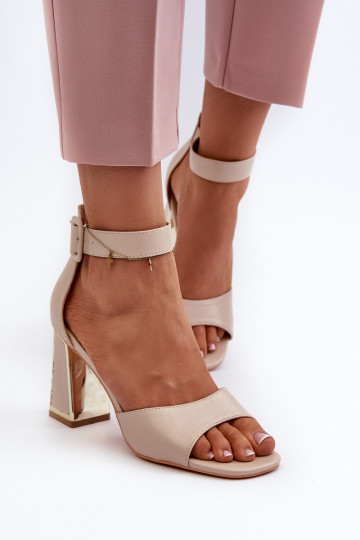 Elegante stijl Damessandalen met hoge hakken beige Rosazara