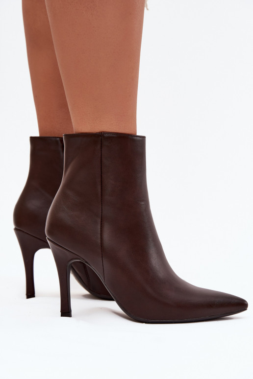 opInarmen Dameslaarzen met dunne hakken Eko Leer CzekoladoIne Nolisse