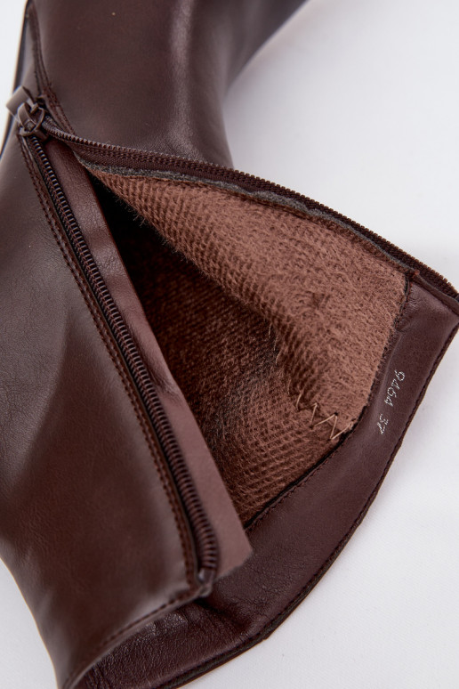 opInarmen Dameslaarzen met dunne hakken Eko Leer CzekoladoIne Nolisse