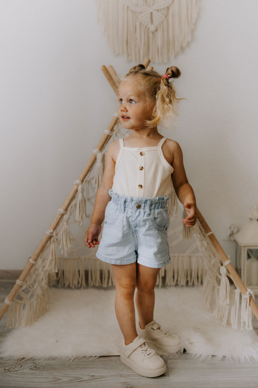 Sportschoenen voor kinderen met zelfklevende bevestigingsmiddelen beige Elike