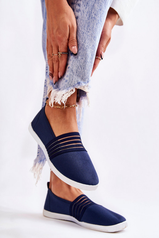 Dames Sneakers materiaal Slip-On donkerblauIn Lilis