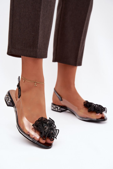 Perregimi sandalen Op een lage hak met glanzende gaten En Decoratie D&A MR52-230 zInart