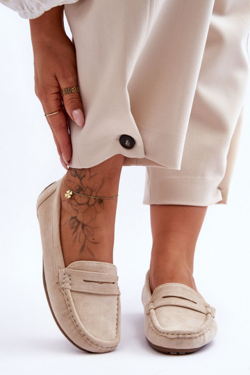 Elegante suède mocassins beige Lenvie