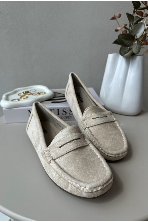 Elegante suède mocassins beige Lenvie