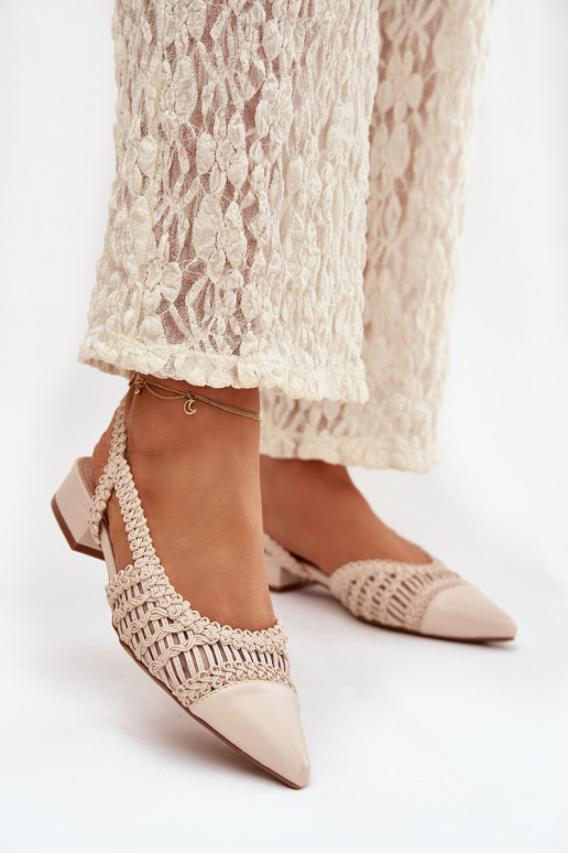 Dames sandalen Met Vlecht Op Klok ivoor Nivorra