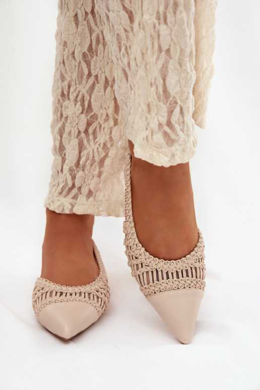 Dames sandalen Met Vlecht Op Klok ivoor Nivorra