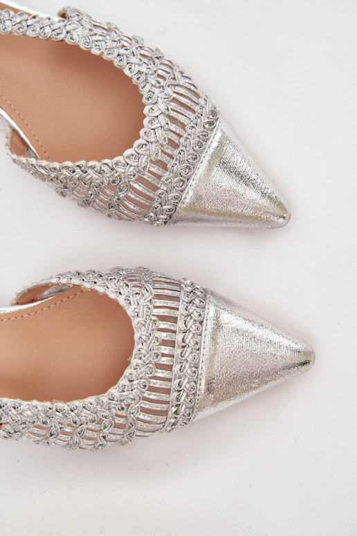 Dames sandalen Met Vlecht Op Klok zilvere kleur Nivorra