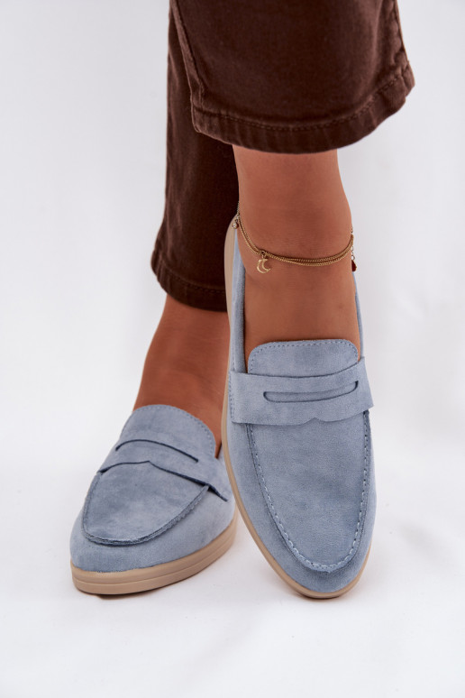dames mocassinsvan eco-suèdeu blauIn Renelia