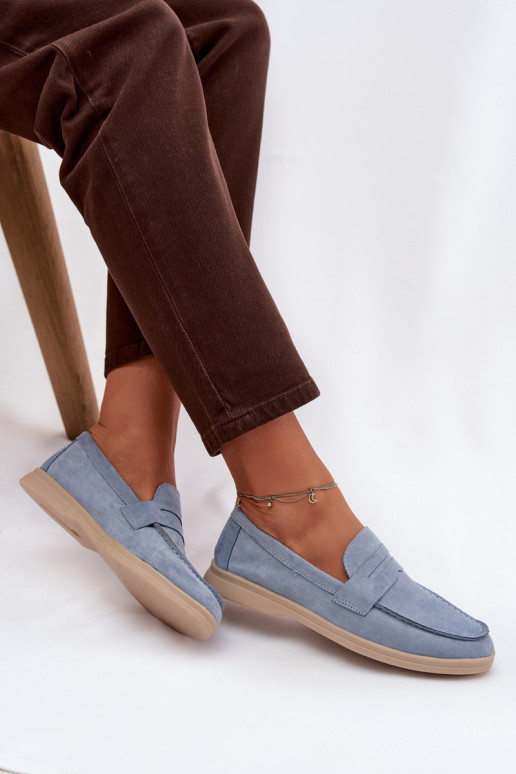 dames mocassinsvan eco-suèdeu blauIn Renelia