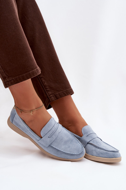 dames mocassinsvan eco-suèdeu blauIn Renelia