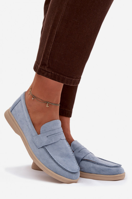 dames mocassinsvan eco-suèdeu blauIn Renelia
