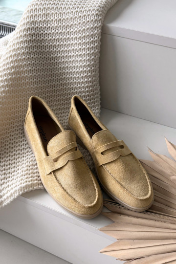 dames mocassinsvan eco-suèdeu geel Renelia 2