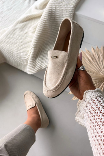 dames mocassinsKleinm gouden kleurm Detalem beige Sarivelle 2