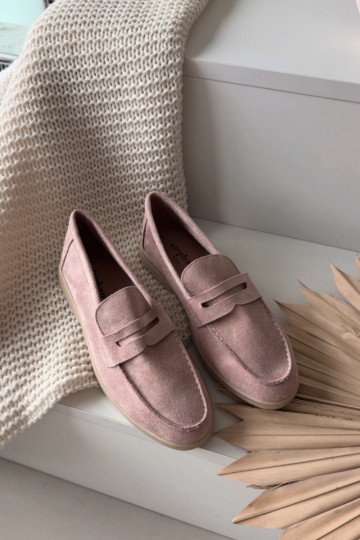 Dames mocassins van kunstsuède, roze Renelia 2