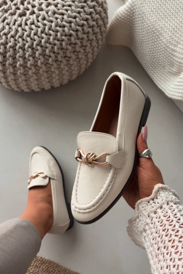 Mocassins Dames Met sierlijk Detalem ivoor Rosynne
