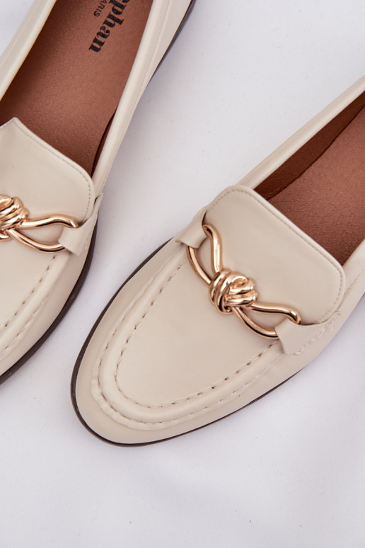 Mocassins Dames Met sierlijk Detalem ivoor Rosynne