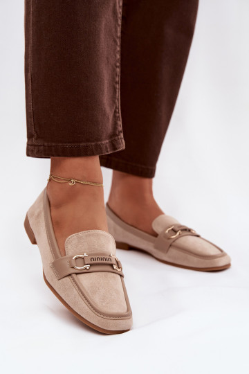 Mocassins Mocassins Dames Met sierlijk Element beige Evelora 2