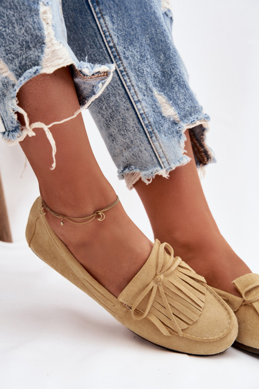 dames mocassins met kInastjes geel Janelisse