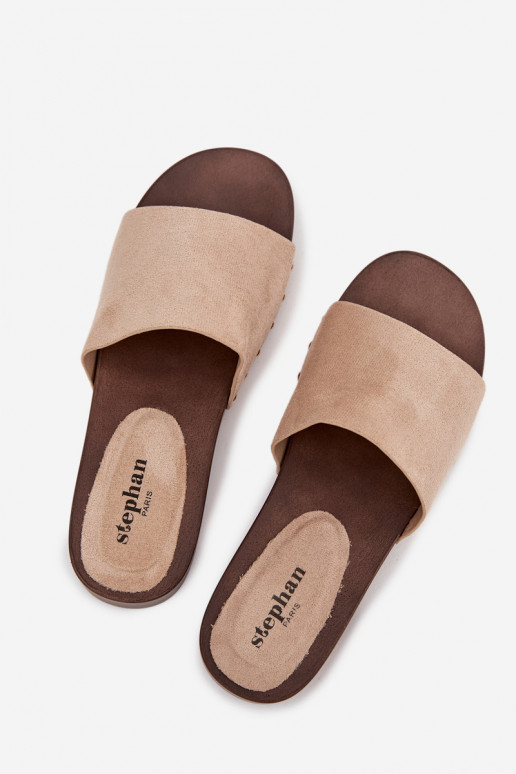 Damespantoffels Ze gouden kleurmi Studs beige Ferinna