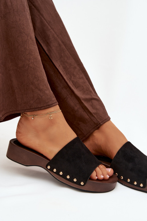 Damespantoffels Ze gouden kleurmi Studs zInart Ferinna