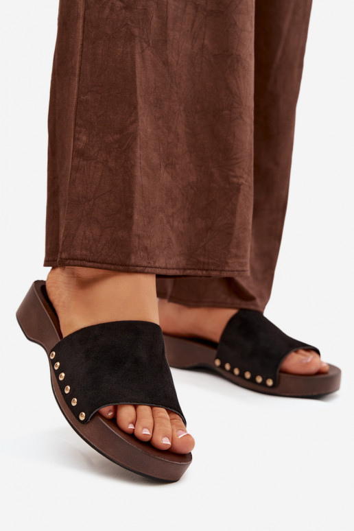 Damespantoffels Ze gouden kleurmi Studs zInart Ferinna