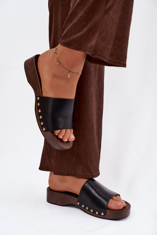 Damespantoffels Ze gouden kleurmi Studs zInart Terissa