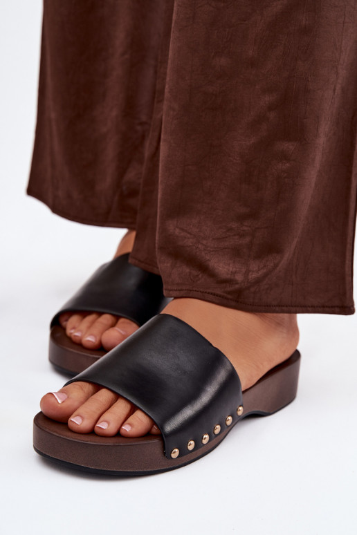 Damespantoffels Ze gouden kleurmi Studs zInart Terissa