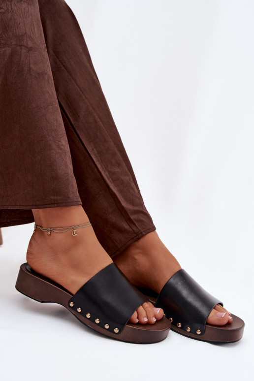 Damespantoffels Ze gouden kleurmi Studs zInart Terissa