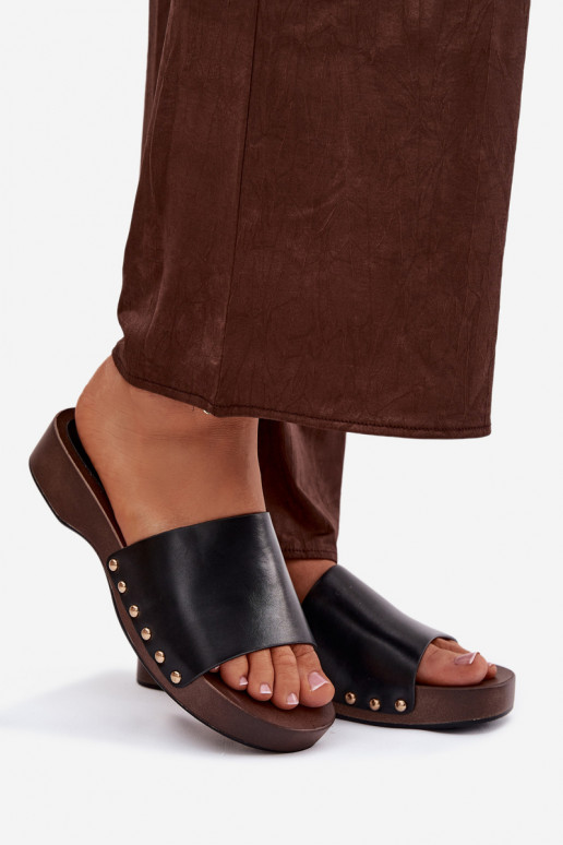 Damespantoffels Ze gouden kleurmi Studs zInart Terissa