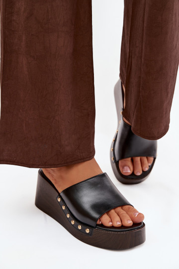 Damespantoffels Op de INig Ze gouden kleurmi Studs zInart Arionne