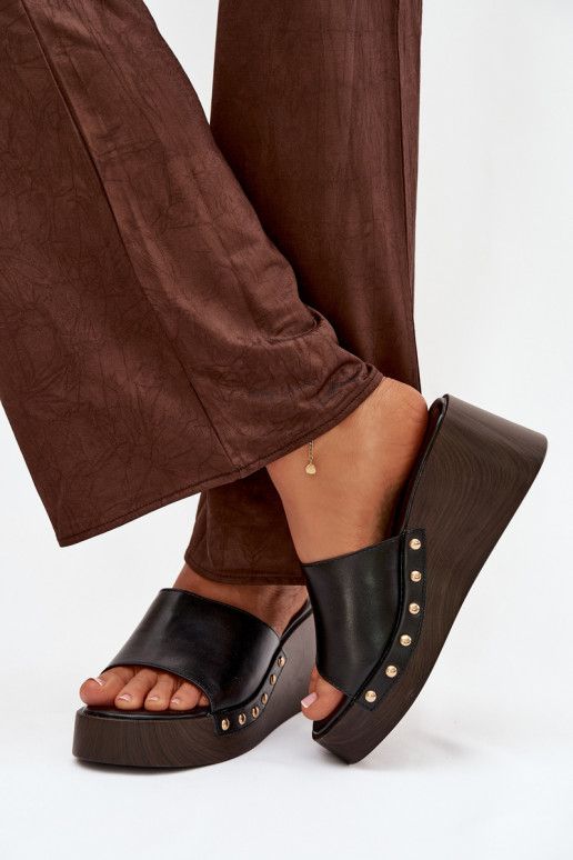 Damespantoffels Op de INig Ze gouden kleurmi Studs zInart Arionne