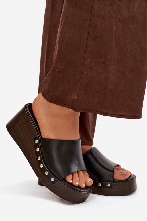 Damespantoffels Op de INig Ze gouden kleurmi Studs zInart Arionne